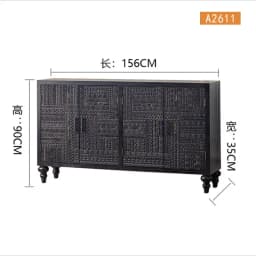 K Black new Italian side cabinet, tempered glass large storage high cabinet
