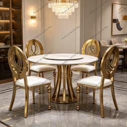 36pcs f30 Round Back Chair Gold Stainless Steel Wedding Chair with White Cushion Hotel Stackable Banquet Dining Chair ivy1092