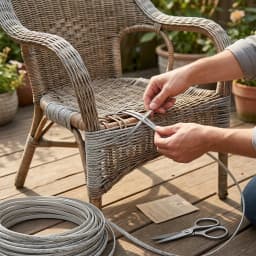 120FT Wicker Repair Kit HDPE PE Rattan for Outdoor Furniture Restoration Weatherproof UV Resistant Garden Chair Fix