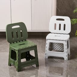 Portable Folding Step Stool with Backrest Collapsible Plastic Seat for Bathroom Kitchen Camping Outdoor Use Foldable Step Stools