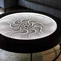 Automatic Sand Art Coffee Table, Magnetic Ball Quicksand Dynamic Art, Kinetic Meditation Sand Sculpture Round Table