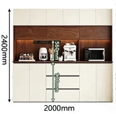 Customized Honeycomb Aluminum All-Aluminum Alloy Sideboard, Wall-Mounted Integrated Storage Cabinet, Tea Cabinet, Wine Cabinet