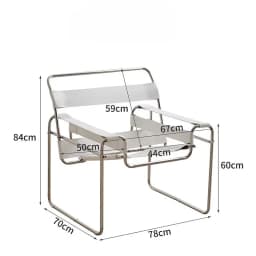 Designer Mid-Century Modern Chaise Longue Single Lounge Chair Stainless Steel Frame Bauhaus Accent Chair
