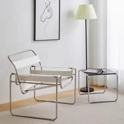 Designer Mid-Century Modern Chaise Longue Single Lounge Chair Stainless Steel Frame Bauhaus Accent Chair