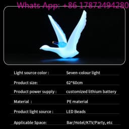 New Illuminated Swan Bottle Presenter Nightclub Bar Party White Gray Goose Vodka Display Rechargeable Light Emitting Diode