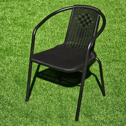 Faux Rattan Outdoor Chair, Single Waterproof & UV-resistant Armchair, Leisure Backrest Seat for Patio Garden Balcony