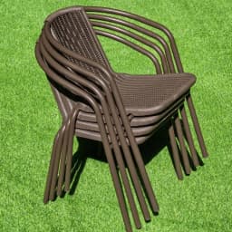 Faux Rattan Outdoor Chair, Single Waterproof & UV-resistant Armchair, Leisure Backrest Seat for Patio Garden Balcony
