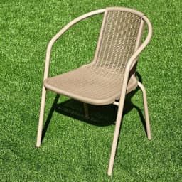Faux Rattan Outdoor Chair, Single Waterproof & UV-resistant Armchair, Leisure Backrest Seat for Patio Garden Balcony