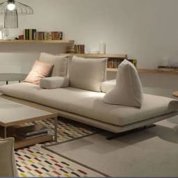 Modern Living Room Sofa Set With Comfort Cushions And Composite Fabric Upholstery For Family Seating And Home Lounge Use
