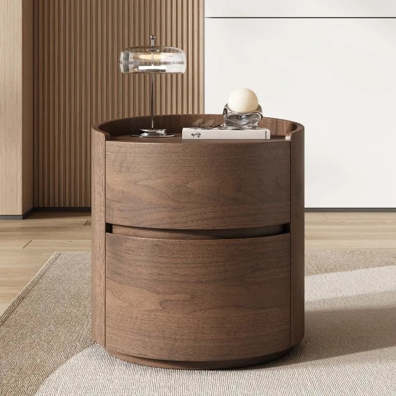 Luxury Solid Wood Bedside Tables,Furniture Nordic Wood Grain Home Living Room Drawer Storage Cabinet Bedroom Bedside Table