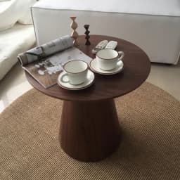 Solid Wood Round Table Vintage Coffee Table Sofa Side Table Japanese Style Home Decoration Dropshipping