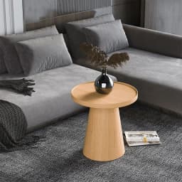 Solid Wood Round Table Vintage Coffee Table Sofa Side Table Japanese Style Home Decoration Dropshipping