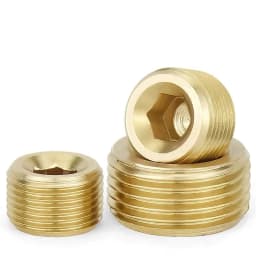 Male Thread Pipe Brass Hex Socket End Cap Plug Fitting Copper Adapter M5 M6 M8 M10~M22 PT/NPT/G 1/16" 1/8" 1/4" 3/8"~1"