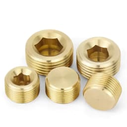 Male Thread Pipe Brass Hex Socket End Cap Plug Fitting Copper Adapter M5 M6 M8 M10~M22 PT/NPT/G 1/16" 1/8" 1/4" 3/8"~1"