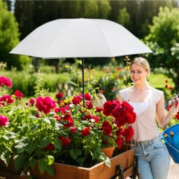 95cm Outdoor Plant Umbrella Foldable Garden Sun Shade Hydrangea Flower UV Protection Canopy Ground Insert for Patio Balcony