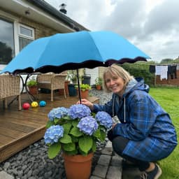 95cm Outdoor Plant Umbrella Foldable Garden Sun Shade Hydrangea Flower UV Protection Canopy Ground Insert for Patio Balcony