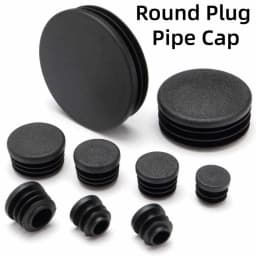 Black PE Plastic Round Pipe Plugs, Dia 10-100mm Furniture Foot Caps, Chair/Table Leg Protectors, Dustproof Tube Hole Covers