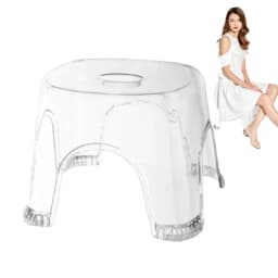 Clear Shower Foot Stool Waterproof and Non-sliptransparent Stool Clear Stool for Bathroom Bedside Small Shower Spaces Corner