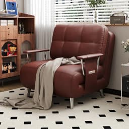 Single Sofa Bed, Foldable and Dual-use, Small Unit, Expandable Solid Wood Sofa, Study Room, Balcony, Nap Bed Living Room Sofa