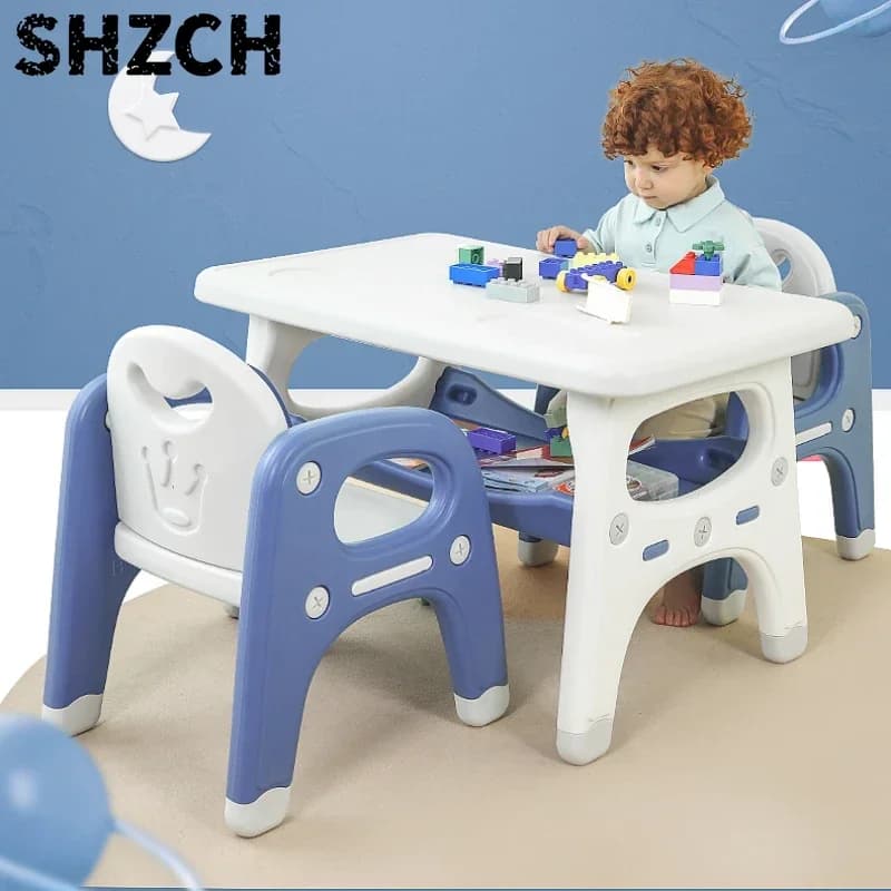 Learning Table and Chair Set for Kids Small Kindergarten Desk Baby Writing Table Plastic Play and Study Desk