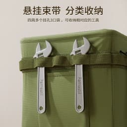 Heavy-Duty Foldable Tool Bag with Side Pocket, Large Capacity Oxford Fabric Organizer for Camping, Car Repair, Construction Work