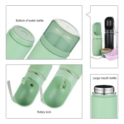 New Design Pet Feeder 3-in-1 Water Food Container Pet Bowl Stainless Steel 14oz Travel Insulated Water Bottle