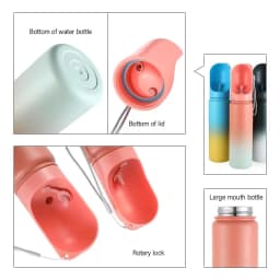 New Design Pet Feeder 3-in-1 Water Food Container Pet Bowl Stainless Steel 14oz Travel Insulated Water Bottle
