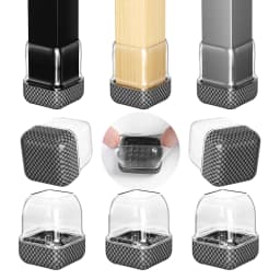 16PCS Square Chair Leg Covers Graphene Floor Protectors Furniture Table Feet Anti-Scratch Non-Slip Pads for Chair And Table Nois