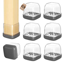 16PCS Square Chair Leg Covers Graphene Floor Protectors Furniture Table Feet Anti-Scratch Non-Slip Pads for Chair And Table Nois