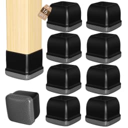 16PCS Square Chair Leg Covers Graphene Floor Protectors Furniture Table Feet Anti-Scratch Non-Slip Pads for Chair And Table Nois