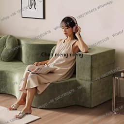 French Fabric Compressed Sofa Bed Convertible Foldable Living Room Bedroom 2 Seater 3 Seater Nordic Designer Tatami