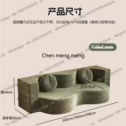 French Fabric Compressed Sofa Bed Convertible Foldable Living Room Bedroom 2 Seater 3 Seater Nordic Designer Tatami