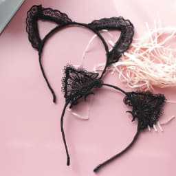 Fashion Cute Mesh Lace Dot Cat Ear Hairbands Simple Solid Ribbon Bow Fox Ears Hair Bands for Women Girls Headwear Accessories