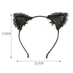 Fashion Cute Mesh Lace Dot Cat Ear Hairbands Simple Solid Ribbon Bow Fox Ears Hair Bands for Women Girls Headwear Accessories