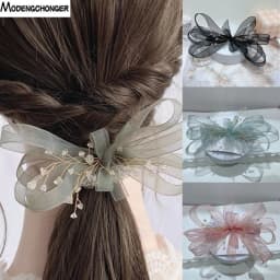 New Fashion Chiffon Yarn Barrette Bow For Woman Girls Spring Clip Hairpin Super Fairy Clip Ornaments Headwear Hair Accessories