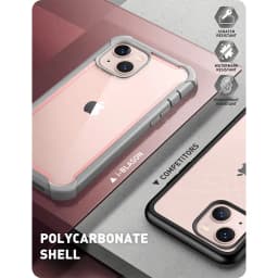 For iPhone 13 Mini Case 5.4" (2021 Release) I-BLASON Ares Dual Layer Rugged Clear Bumper Case with Built-in Screen Protector