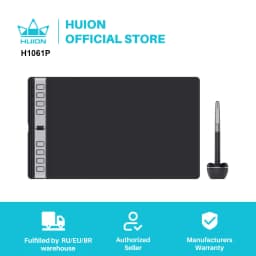 HUION Inspiroy 2 L H1061P Drawing Tablet with Scroll Wheel 3-Set 8 Customized Keys Battery-Free Pen for Art, Design, Sketch, 10x