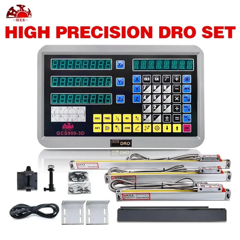 DRO 3 Axis Dro Kit Digital Readout Display Monitor For Milling Lathe Dro SINO HXX Linear Scale Linear Encoder Length 0MM-1000MM