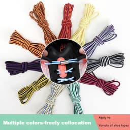 Colourful No Tie Shoe laces Round Shoelaces for Sneakers Elastic Laces without ties Kids Adult Quick Shoe lace Rubber Bands