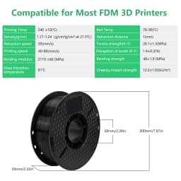 Kee Pang PETG 3D Printer Filament 1.75mm Plastic Material Black White Color PETG 3D Filament Consumables 1KG/2.2LBS