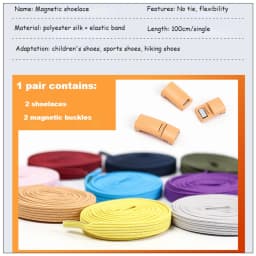 Magnetic Lock Shoelaces Without ties Elastic No tie Shoe laces Sneakers Shoelace Kids Adult Quick Laces One Size Fits All Shoes