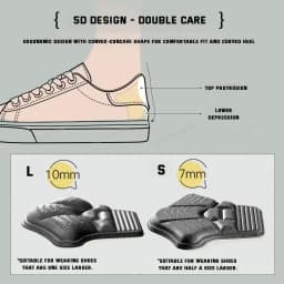 5D Men Heel Protectors Stickers Comfort Leather Shoes Pads Sneakers Insoles Foot Pain Relievers Adjust Size Cushion Care Inserts