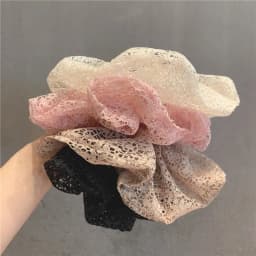 1PC New Fashion Hollow Lace Oversized Large Hair Scrunchies For Woman Ladies Simple Temperament Girl Hairband Hair Accessories