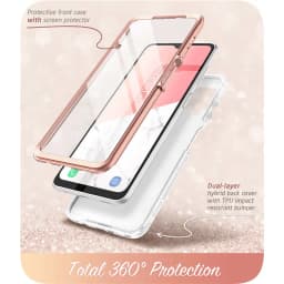 For Samsung Galaxy A12 Case (2020 Release) I-BLASON Cosmo Full-Body Marble Case Rugged Cover WITH Built-in Screen Protector