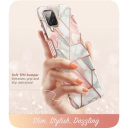 For Samsung Galaxy A12 Case (2020 Release) I-BLASON Cosmo Full-Body Marble Case Rugged Cover WITH Built-in Screen Protector