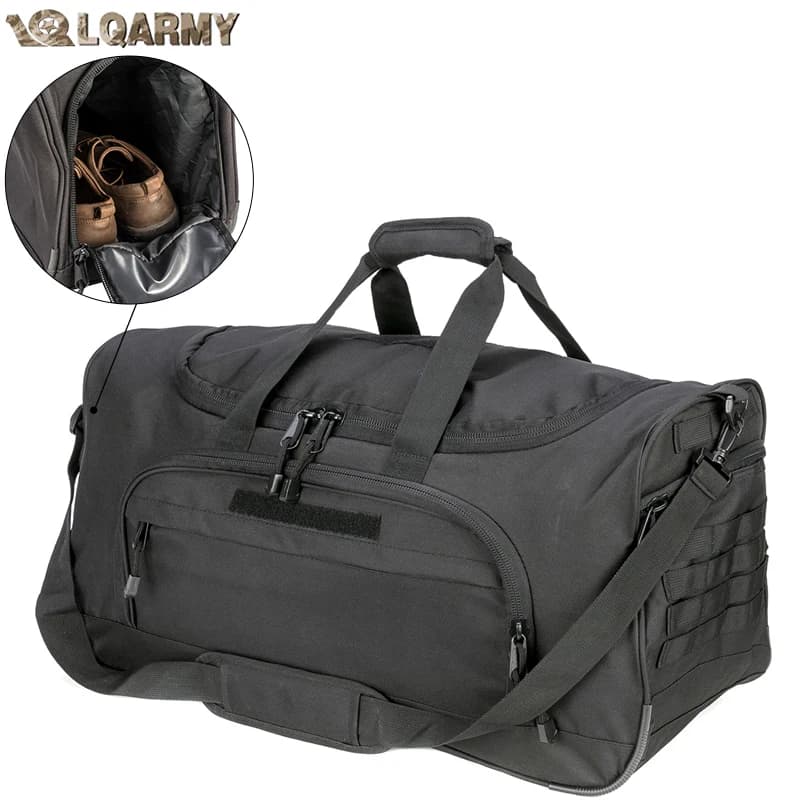 LQARMY 40L Waterproof Gym Bag Men Sports Travel Bags Tactical Duffle Luggage Outdoor Fitness Training Bag