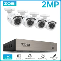 ZOSI 2MP Home Wired Security System H.265+ 8CH DVR 4/8pcs 1080p Night Vision Outdoor Waterproof Video Surveillance Camera Kits