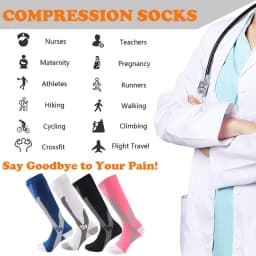 Brothock 6 Pairs for Dropshipping Compression Socks 20-30 MmHg Best for Athletic Nylon Cycling Medical Nursing Sport Stockings