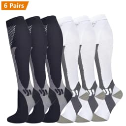 Brothock 6 Pairs for Dropshipping Compression Socks 20-30 MmHg Best for Athletic Nylon Cycling Medical Nursing Sport Stockings