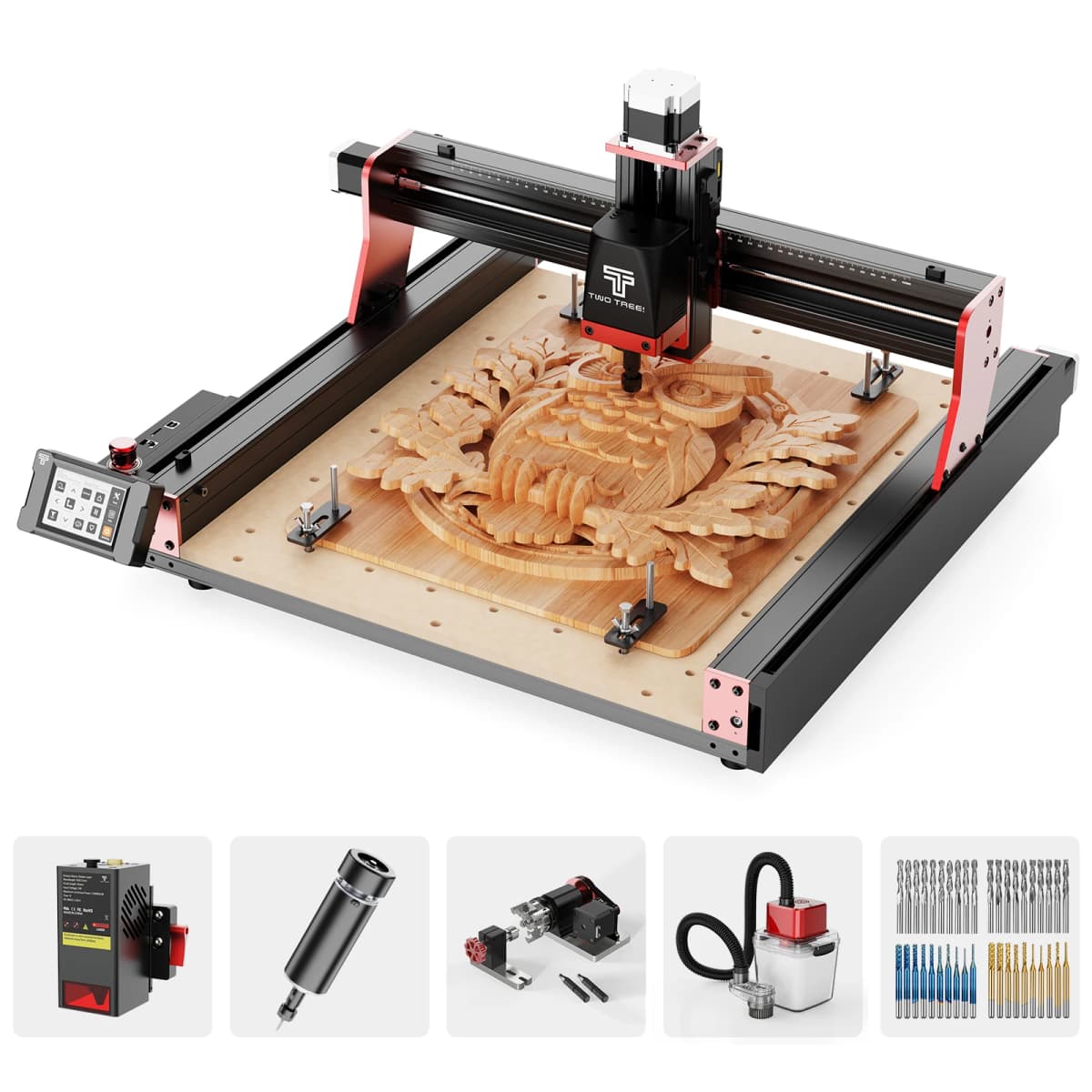 TWOTREES TTC450 Pro CNC Router With NEMA 57 Stepper Motor 4-Axis Engraver Machine for Wood Acrylic Aluminum PCB Carving Cutting